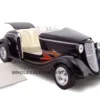 1934 Ford Custom Convertible Black With Flames 1/24 Diecast Car Model Unique Replicas 18541