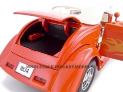 1934 Ford Custom Convertible Hot Rod Orange 1/24 Diecast Car Unique Replicas 18543