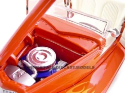 1934 Ford Custom Convertible Hot Rod Orange 1/24 Diecast Car Unique Replicas 18543