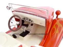 1934 Ford Custom Convertible Hot Rod Orange 1/24 Diecast Car Unique Replicas 18543