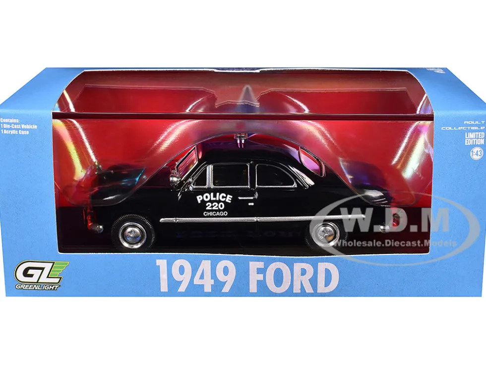 1949 Ford Custom Police Car "Chicago Police Department" Black 1/43 Diecast Model Car by Greenlight