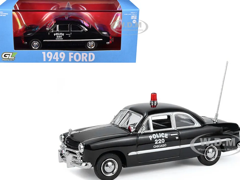 1949 Ford Custom Police Car "Chicago Police Department" Black 1/43 Diecast Model Car by Greenlight