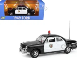 1949 Ford Custom Police Car "LAPD (Los Angeles Police Department)" Black and White 1/43 Diecast Model Car by Greenlight