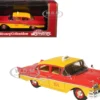 1958 Ford Custom 300 Taxi Cab "Kind Taxi Co." Red and Yellow with Yellow Interior Limited Edition to 200 pieces Worldwide 1/43 Model Car by Goldvarg Collection
