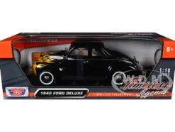 1940 Ford Deluxe Black with Yellow Flames 