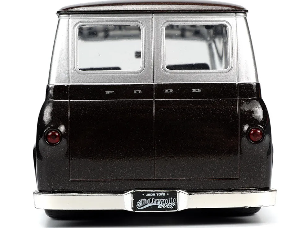 1965 Ford Econoline Bus Brown Metallic Silver Red M&M's Diecast Figurine Hollywood Rides Series 1/24 Diecast Model Car Jada 32027
