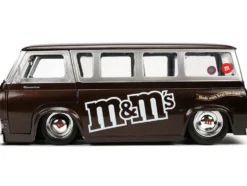 1965 Ford Econoline Bus Brown Metallic Silver Red M&M's Diecast Figurine Hollywood Rides Series 1/24 Diecast Model Car Jada 32027