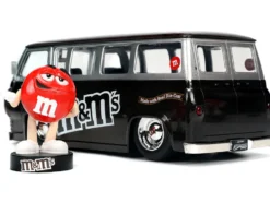 1965 Ford Econoline Bus Brown Metallic Silver Red M&M's Diecast Figurine Hollywood Rides Series 1/24 Diecast Model Car Jada 32027
