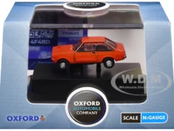 Ford Escort Mk2 RHD (Right Hand Drive) Carnival Red 1/148 (N) Scale Diecast Model Car by Oxford Diecast
