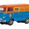 Ford 400E Van RHD (Right Hand Drive) "Fordson Super Service" Blue and Orange 1/148 (N) Scale Diecast Model Car by Oxford Diecast