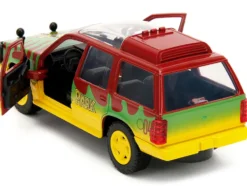 Ford Explorer Red and Yellow with Green Graphics Jurassic Park 1993 Movie 30th Anniversary Hollywood Rides Series 1/32 Diecast Model Car Jada JA31956