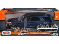 2022 Ford Explorer XLT Dark Blue Metallic Timeless Legends Series 1/24 Diecast Model Car Motormax 79378BL