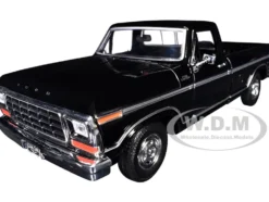 1979 Ford F-150 Custom Pickup Truck Black "Timeless Legends" Series 1/24 Diecast Model Car by Motormax