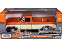 1979 Ford F-150 Custom Pickup Truck Brown Metallic and Cream "Timeless Legends" Series 1/24 Diecast Model Car by Motormax