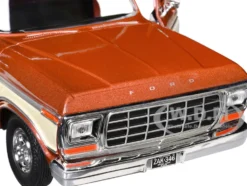 1979 Ford F-150 Custom Pickup Truck Brown Metallic and Cream "Timeless Legends" Series 1/24 Diecast Model Car by Motormax