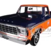1979 Ford F-150 Custom Pickup Truck Gulf Dark Blue Orange 1/24 Diecast Model Car Motormax 79652