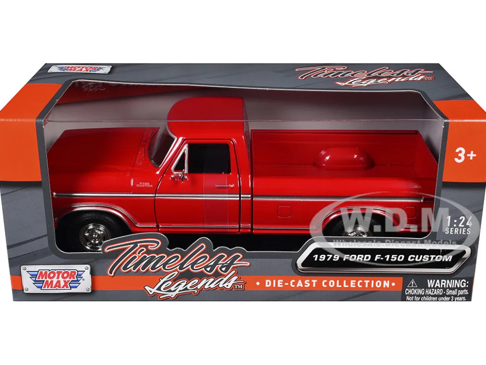 1979 Ford F-150 Custom Pickup Truck Red "Timeless Legends" Series 1/24 Diecast Model Car by Motormax