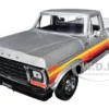 1979 Ford F-150 Custom Pickup Truck Silver Metallic with Side Stripes "American Classics" Series 1/24 Diecast Model Car by Motormax