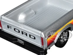 1979 Ford F-150 Custom Pickup Truck Silver Metallic with Side Stripes 