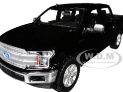 2019 Ford F-150 Lariat Crew Cab Pickup Truck Black 1/27 Diecast Model Car by Motormax