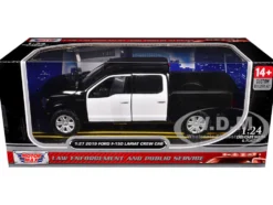 2019 Ford F-150 Lariat Crew Cab Pickup Truck Unmarked Plain Black and White "Custom Builder's Kit - Law Enforcement and Public Service" Series 1/27 Diecast Model Car by Motormax
