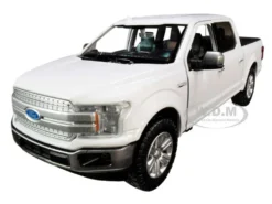 2019 Ford F-150 Lariat Crew Cab Pickup Truck White 1/24 1/27 Diecast Model Car Motormax 79363