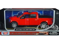 2019 Ford F-150 Lariat Crew Cab Pickup Truck Unmarked Fire Department Red Law Enforcement and Public Service Series 1/24 Diecast Model Car Motormax 76981r