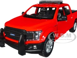 2019 Ford F-150 Lariat Crew Cab Pickup Truck Unmarked Fire Department Red Law Enforcement and Public Service Series 1/24 Diecast Model Car Motormax 76981r