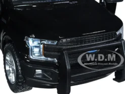 2019 Ford F-150 Lariat Crew Cab Pickup Truck Unmarked Plain Black Law Enforcement and Public Service Series 1/24 Diecast Model Car Motormax 76981bk