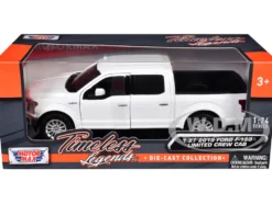 2019 Ford F-150 Limited Crew Cab Pickup Truck White 1/27 Diecast Model Car by Motormax