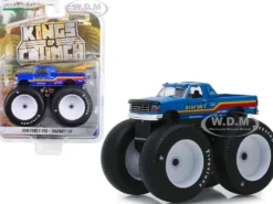 1996 Ford F-250 Monster Truck Bigfoot #7 Metallic Blue Stripes Kings of Crunch Series 5 1/64 Diecast Model Car Greenlight 49050 F
