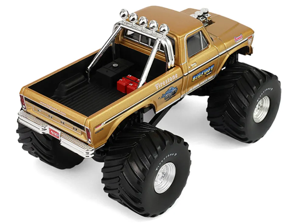 1979 Ford F-250 Monster Truck "Bigfoot #1 50th Anniversary" Gold Metallic "Kings of Crunch" Series 1/43 Diecast Model Car by Greenlight
