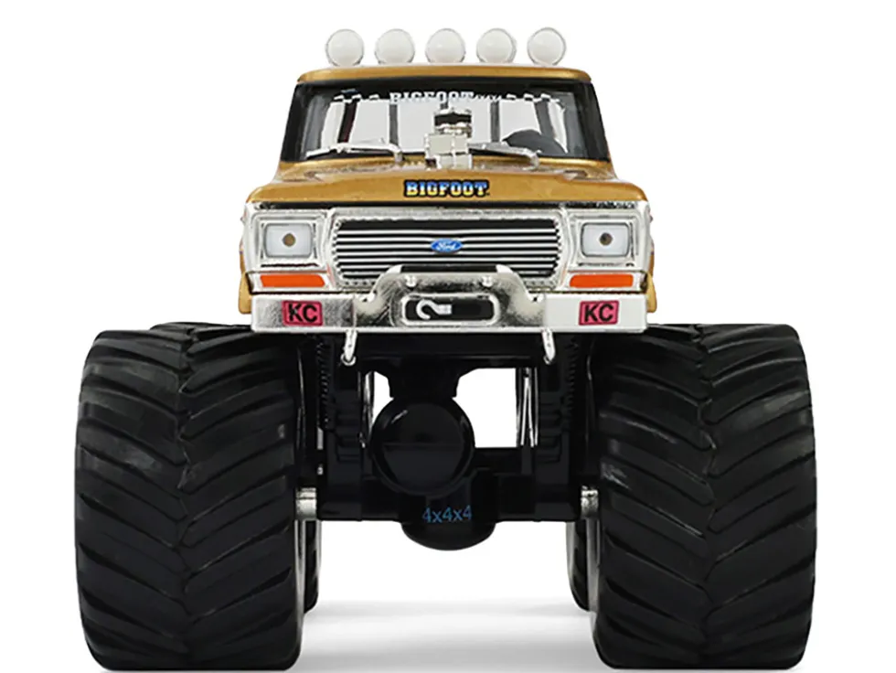 1979 Ford F-250 Monster Truck "Bigfoot #1 50th Anniversary" Gold Metallic "Kings of Crunch" Series 1/43 Diecast Model Car by Greenlight