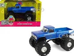 1976 Ford F-250 Monster Truck "Garbage Pail Kids 40th Anniversary - Buck Truck" Blue Metallic with Graphics "Kings of Crunch" Series 1/43 Diecast Model Car by Greenlight