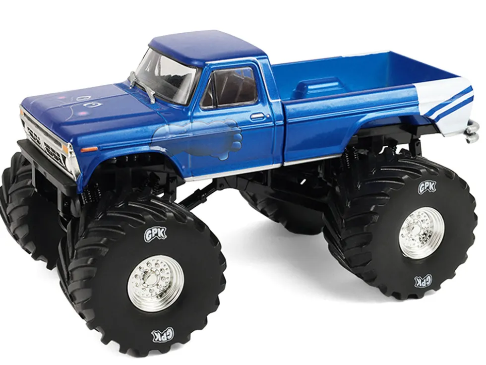 1976 Ford F-250 Monster Truck "Garbage Pail Kids 40th Anniversary - Buck Truck" Blue Metallic with Graphics "Kings of Crunch" Series 1/43 Diecast Model Car by Greenlight