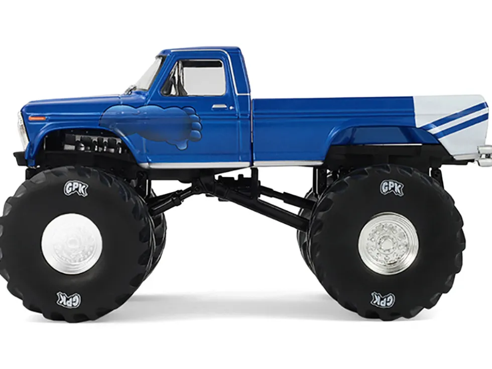 1976 Ford F-250 Monster Truck "Garbage Pail Kids 40th Anniversary - Buck Truck" Blue Metallic with Graphics "Kings of Crunch" Series 1/43 Diecast Model Car by Greenlight