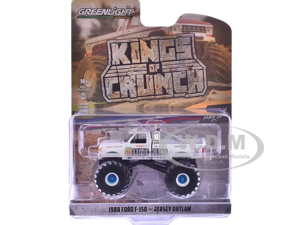 1988 Ford F-150 Monster Truck "Jersey Outlaw" White "Kings of Crunch" Series 16 1/64 Diecast Model Car by Greenlight