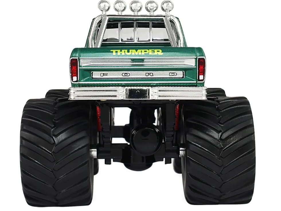 1975 Ford F-250 Monster Truck with 66-Inch Tires "Thumper" Green Metallic "Kings of Crunch" Series 1/43 Diecast Model Car by Greenlight