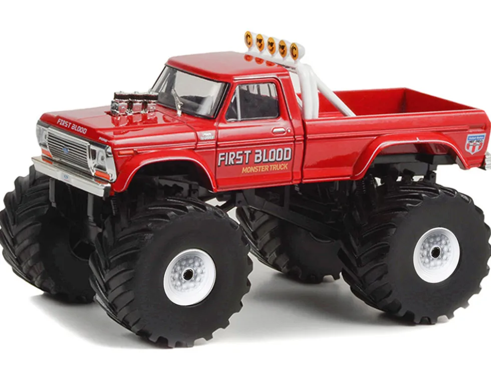 1978 Ford F-250 Monster Truck with 66-Inch Tires "First Blood" Red "Kings of Crunch" Series 1/43 Diecast Model Car by Greenlight