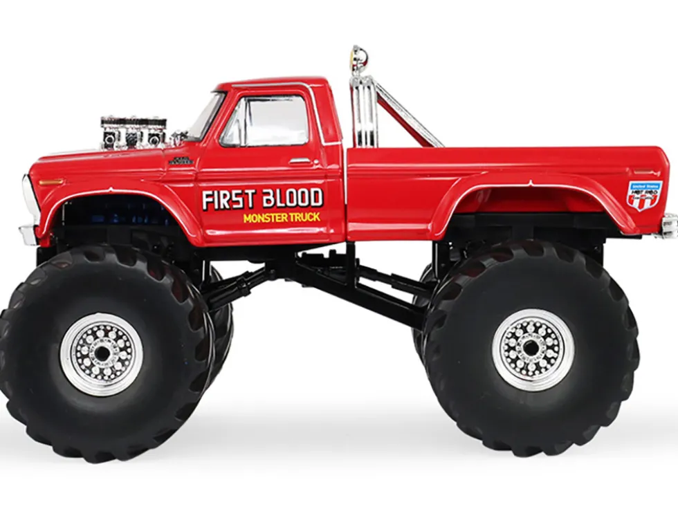 1978 Ford F-250 Monster Truck with 66-Inch Tires "First Blood" Red "Kings of Crunch" Series 1/43 Diecast Model Car by Greenlight