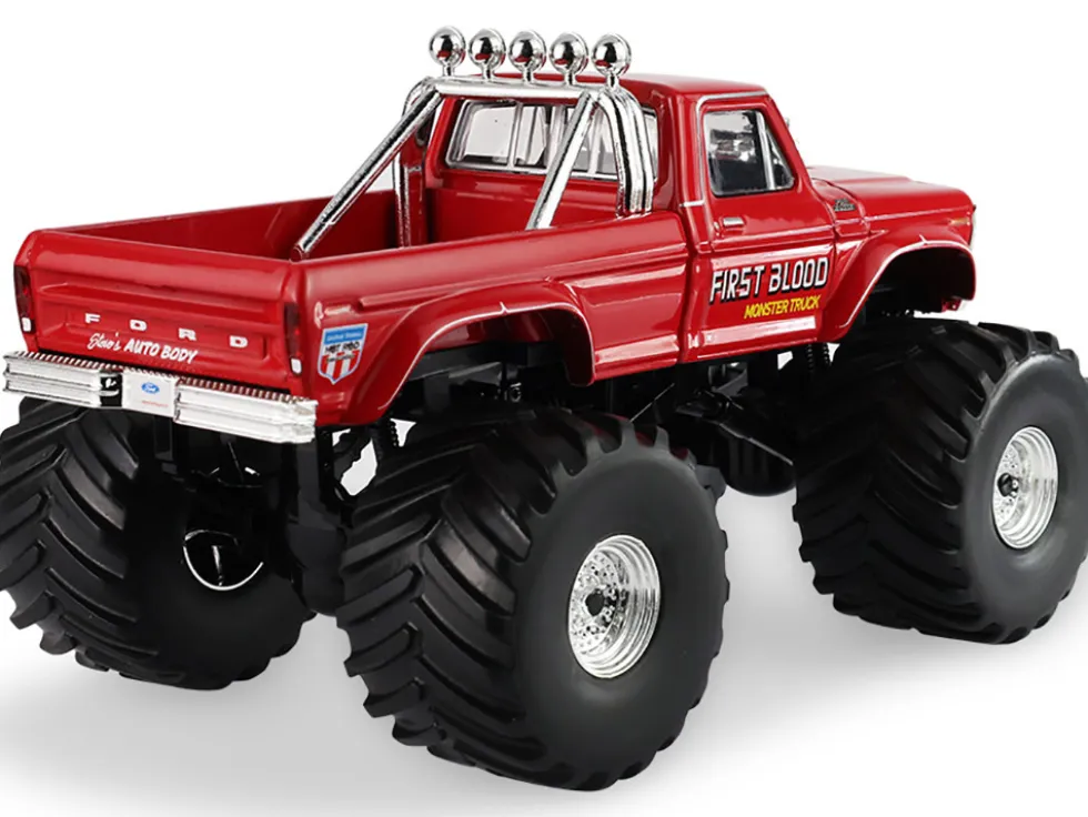 1978 Ford F-250 Monster Truck with 66-Inch Tires "First Blood" Red "Kings of Crunch" Series 1/43 Diecast Model Car by Greenlight