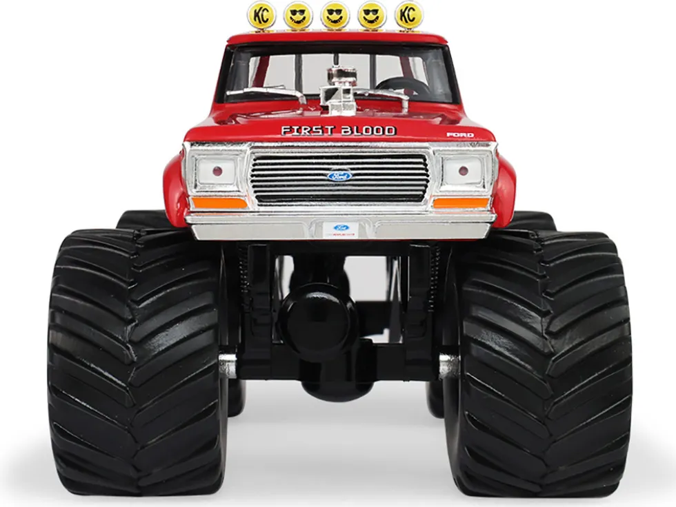 1978 Ford F-250 Monster Truck with 66-Inch Tires "First Blood" Red "Kings of Crunch" Series 1/43 Diecast Model Car by Greenlight
