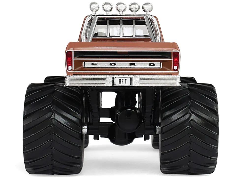 1978 Ford F-350 Monster Truck with 66-Inch Tires "BFT" Brown Two-Tone "Kings of Crunch" Series 1/43 Diecast Model Car by Greenlight