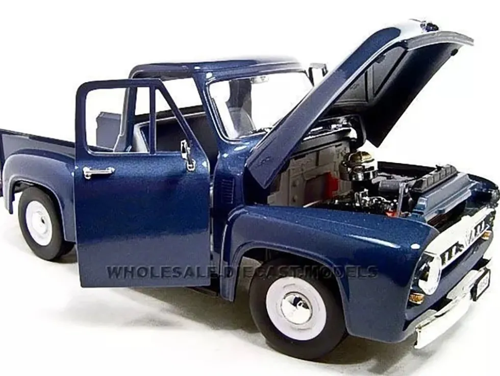 1953 Ford F-100 Pickup Dark Blue 1/18 Diecast Model Car Road Signature 92148