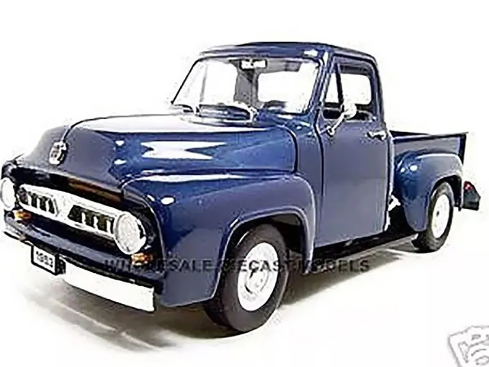 1953 Ford F-100 Pickup Dark Blue 1/18 Diecast Model Car Road Signature 92148