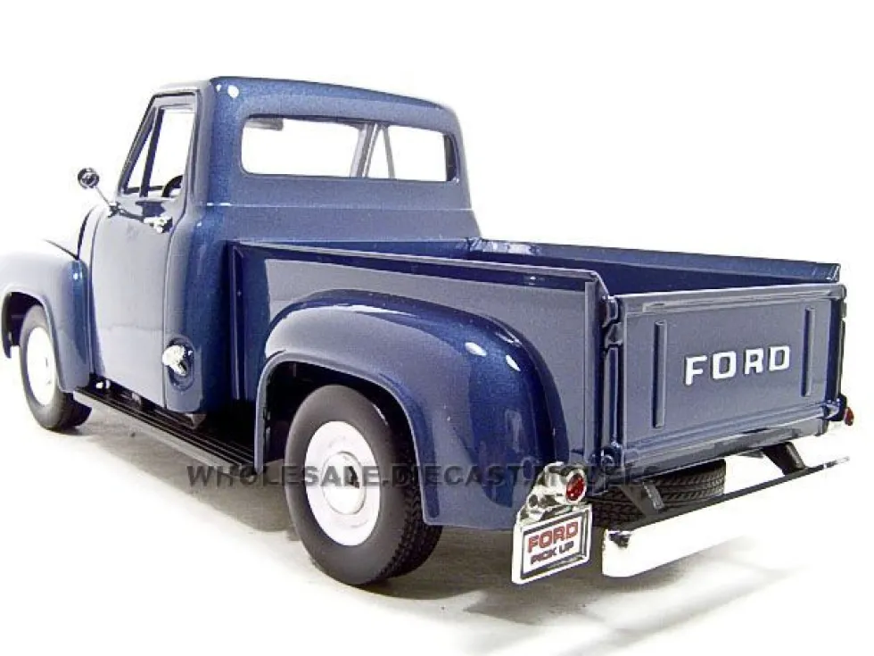 1953 Ford F-100 Pickup Dark Blue 1/18 Diecast Model Car Road Signature 92148