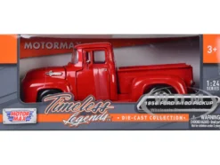 1956 Ford F-100 Pickup Red 1/24 Diecast Model Car Motormax 73235