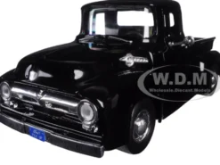 1956 Ford F-100 Pickup Truck Black 1/24 Diecast Model Motormax 73235
