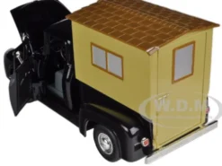 1956 Ford F-100 Pickup Truck Black with Camper 1/32 Diecast Model Car Signature Models 32395