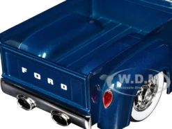 1956 Ford F-100 Pickup Truck Blue Metallic Limited Edition to 6650 pieces Worldwide 1/24 Diecast Model Car by M2 Machines